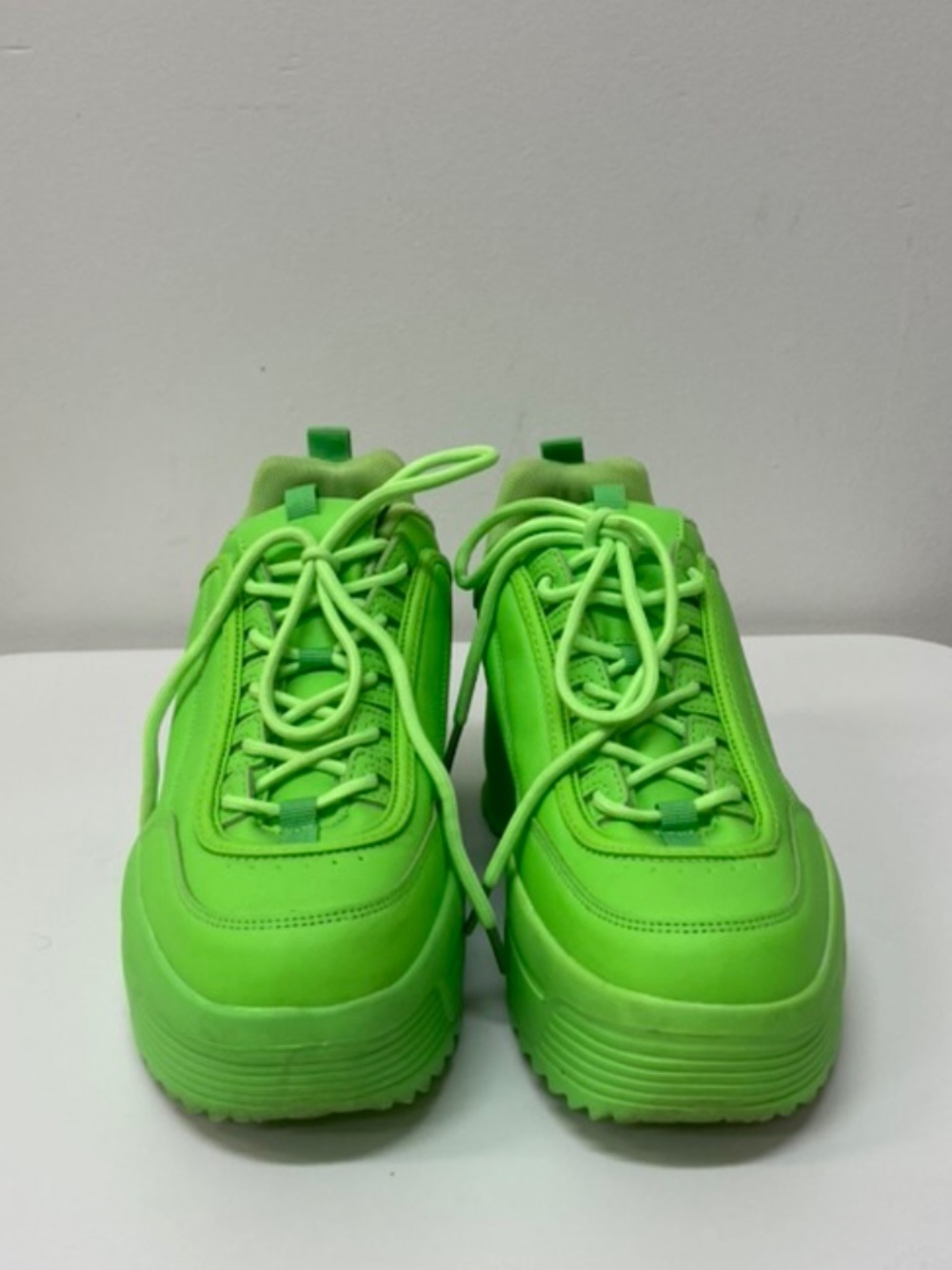 Neon Green Platform Sneakers